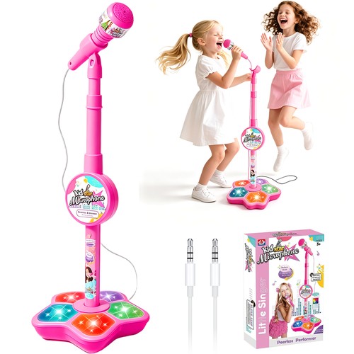 Kids microphone and stand led - kids, stand,