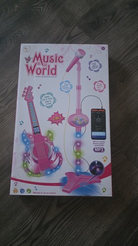 Kids pink electric play guitar - play,