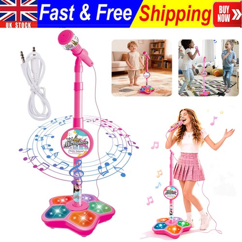 Pink kids microphone with - pink,